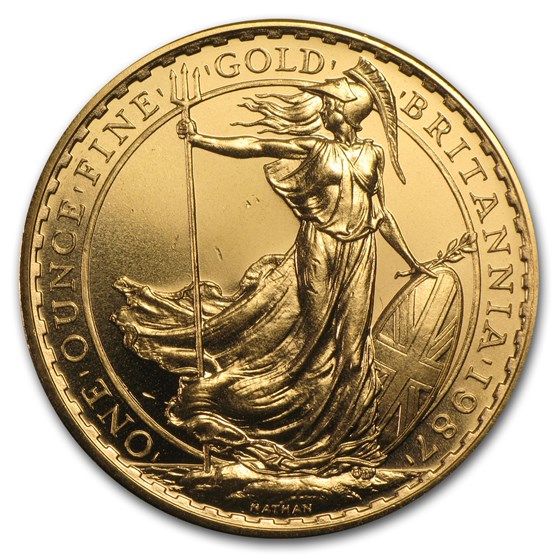 1987 Great Britain 1 oz Gold Britannia BU 1987 Great Britain 1 oz Gold Britannia BU